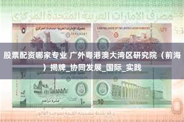 股票配资哪家专业 广外粤港澳大湾区研究院（前海）揭牌_协同发展_国际_实践