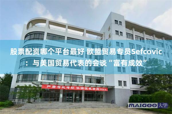 股票配资哪个平台最好 欧盟贸易专员Sefcovic：与美国贸易代表的会谈“富有成效”