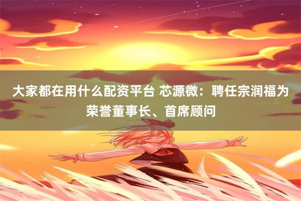 大家都在用什么配资平台 芯源微：聘任宗润福为荣誉董事长、首席顾问