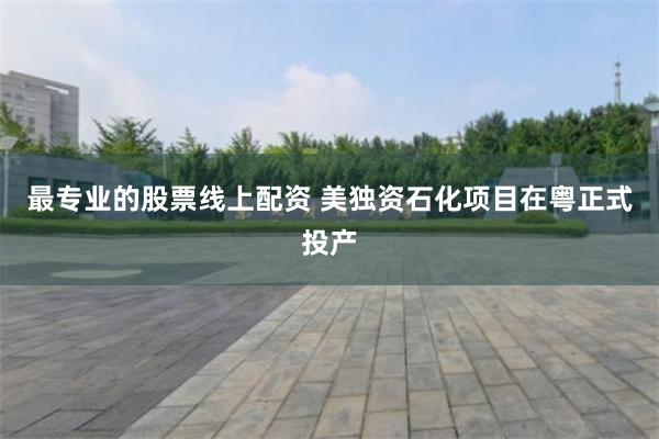 最专业的股票线上配资 美独资石化项目在粤正式投产